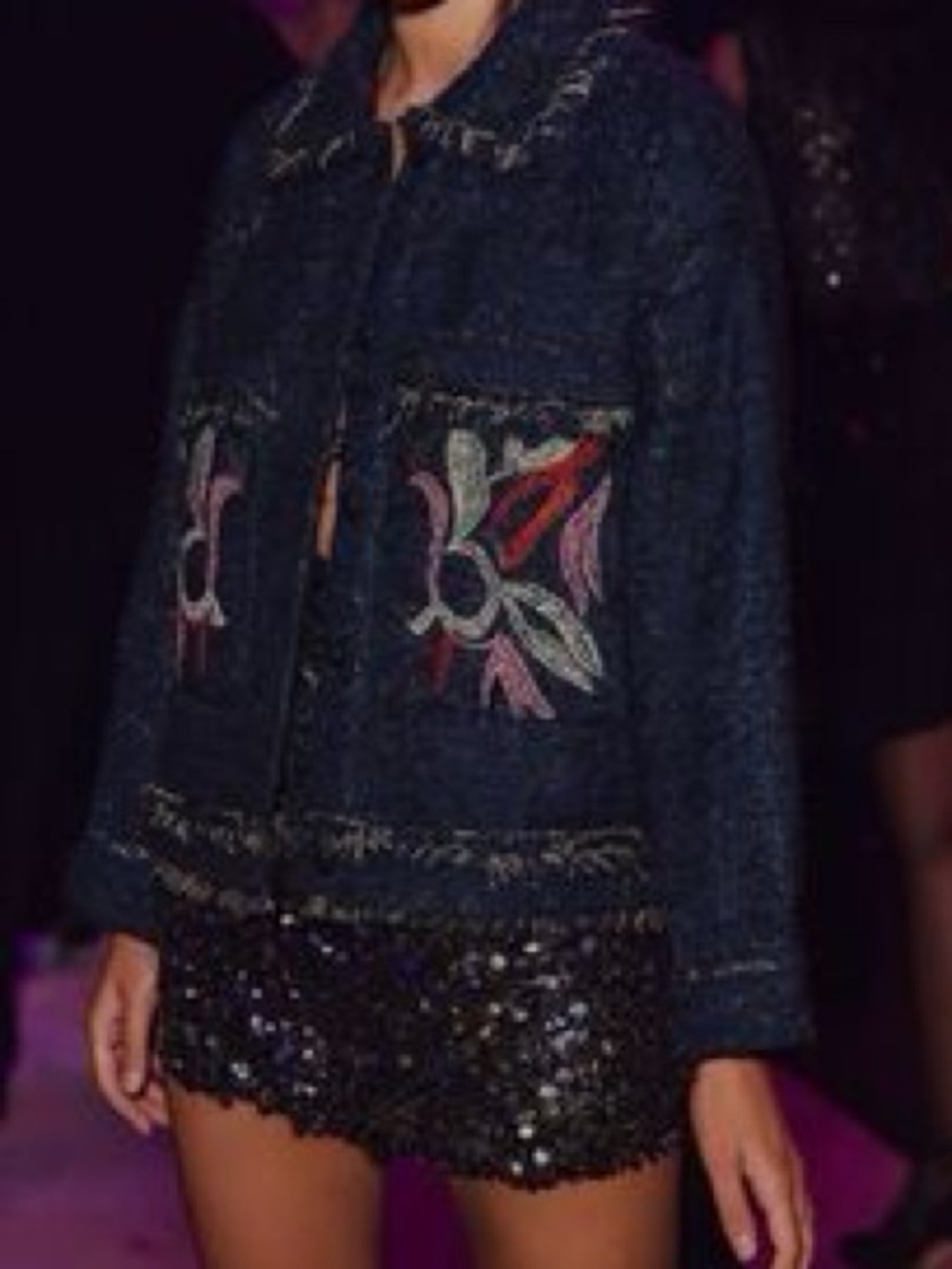 🆕 Anthropologie Foxiedox Takeo Embroidered Tweed Frayed Jacket